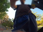 Preview 3 of The wind makes my dick show when riding a scooter