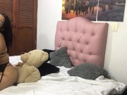 Preview 5 of My girlfriend's awesome ass, she rides the teddy bear