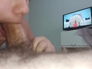 Preview 4 of The bitch's greedy mouth sinking my dick into her wet throat, I love it