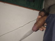 Preview 4 of Peeing outside Big cock man Making his living by pissing