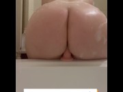 Preview 2 of Big ass slut riding her dildo after bath