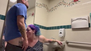Slut Wife Fucked and Cream Pied in Airport Bathroom