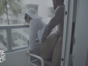 Preview 6 of PHAT Booty Ebony Latina Shanice Luv Gets Fucked Hard On A Balcony At Xbiz