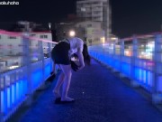 Preview 5 of Exposed on the pedestrian bridge with vibrator ejaculated !