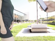 Preview 6 of Cumming hard in public on the mall terrace with Lush remote controlled vibrator