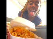 Preview 3 of Alliyah Alecia Eats Jamaican Macaroni And Cheese Mukbang