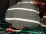 Preview 3 of Curvy MILF wife with a huge ass gives me a blowjob and missionary sex.
