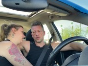 Preview 4 of Handjob and Blowjob in the Car - Jamie Stone