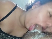 Preview 2 of teenager ended my cock I gave a lot of creampie in the slut's mouth she loves it🍆🥛🥛🥛💦🫦😋🤤🥛🥛