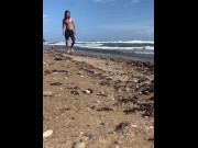 Preview 1 of Jerking off on the Beach