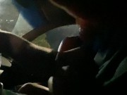 Preview 4 of Jerking Him Off in the Car in the Dark - Jamie Stone