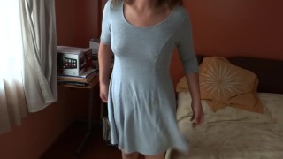 Take out your cock and masturbate, I want to see how you cum, beautiful stepmother moans
