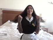 Preview 5 of ROOM SERVICE ROUGH SEX - Room Service roleplay fucking for money  - Susy Gala & Nick Moreno