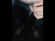 Preview 4 of Pissing and cumming in Jeans shorts!