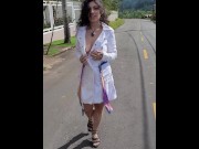 Preview 2 of MILF public flashing and walking naked in the middle of the streets