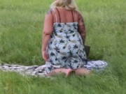 Preview 2 of BBW MILF Gets Caught Outdoors Playing with Her Tits and Pussy