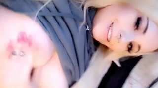 horny blonde TS gets off