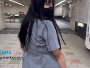 Preview 5 of 【Mima】Taking the MRT with an Anal Plug~ It’s so tight down there!