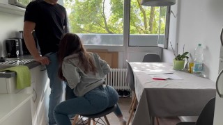 RILEY REID FUCKED ALL OVER THE KITCHEN WHILE STILL SIGNING HER PAPERWORK