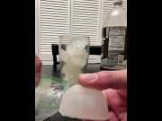 Preview 1 of Cum & Coke - My wife told me to make a drink with my frozen cum cubes and a shot of my thawed cum