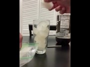 Preview 2 of Cum & Coke - My wife told me to make a drink with my frozen cum cubes and a shot of my thawed cum