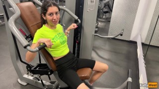 Cute beauty joins the exercise regime and gets fucked in the gym