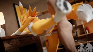 Renamon Being Mastered Leg up Standing Doggystyle Animation
