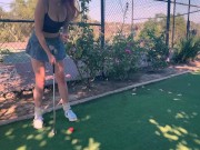 Preview 2 of Golf date turns into sneaky public fuck with hot redhead