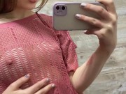 Preview 2 of Sexy try on haul braless see through transparent