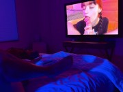 Preview 6 of Watching porn while I jerk off and fuck my ass with a dildo