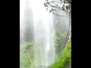 Preview 6 of Risky outdoor fuck behind a public waterfall. Watch to the end
