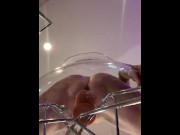 Preview 5 of Clear chair and suction cup dildo, I came so good!!