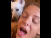 Preview 2 of beautiful blue eyed girl gets cum on her face