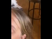 Preview 3 of beautiful blue eyed girl gets cum on her face