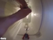 Preview 1 of Naked Whore Takes A Shower Spreads Legs Gags and Cleans and Shows Her Shaved Fuck Holes