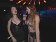 Preview 3 of Interviews with Vixen models in Amsterdam by Naked News reporter & Public Flashing