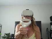 Preview 4 of Stupid StepMom Watches StepSon's VR Porn - Thinks ITS REAL!