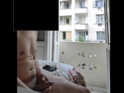 Preview 1 of (real public) Flashing masturbating full naked in front neighborhood - open window