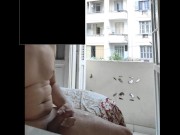 Preview 4 of (real public) Flashing masturbating full naked in front neighborhood - open window