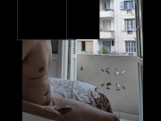 Preview 6 of (real public) Flashing masturbating full naked in front neighborhood - open window