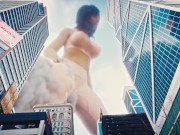 Preview 6 of Beautiful Mega Giantess Grows and Play with a Tiny City