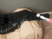 Preview 5 of Breath Play & Trampling In A Latex Cocoon - Tiny slut is restrained & made to have multiple orgasms