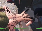 Preview 5 of Tatooed MILF Fucked Dogstyle In Van by Big Dick Mutant Until Orgasm | 3D Sex Animation Fallout 4