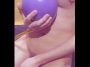 Preview 3 of Sitting on crazy 1700 ml Bladder Balloon, huge Cumshot - Preview