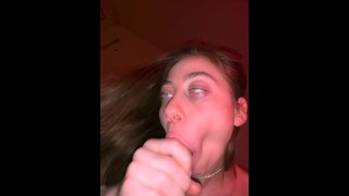 Gives a blowjob after a party