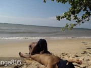 Preview 1 of What can be better than laying down on the beach getting a sunbath and your dick sucked