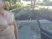 Preview 4 of Public Cumshot in a Staples parking lot (broad daylight people everywhere! ALMOST CAUGHT AT 1:12)