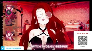 Anime Vtuber DeadlyDesiree Cums Hard While Chat Plays With Her Toy