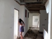 Preview 2 of I took my stepsister to abandoned house with bats and fucked her with a view of the sea
