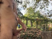 Preview 1 of Risky naked garden walk in autumn and almost caught by the neighbor